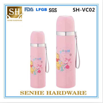 Double Wall Stainless Steel Vacuum Bottle with Sling 350ml (SH-VC02)